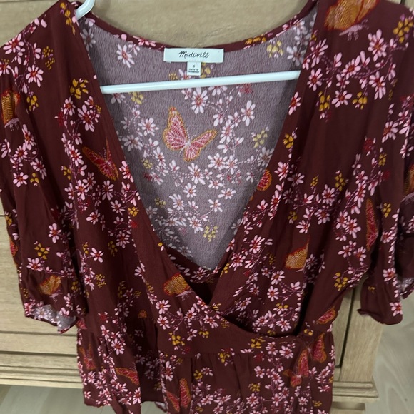 Madewell Size 4 Size Small Butterly Flutter Top - Picture 3 of 7